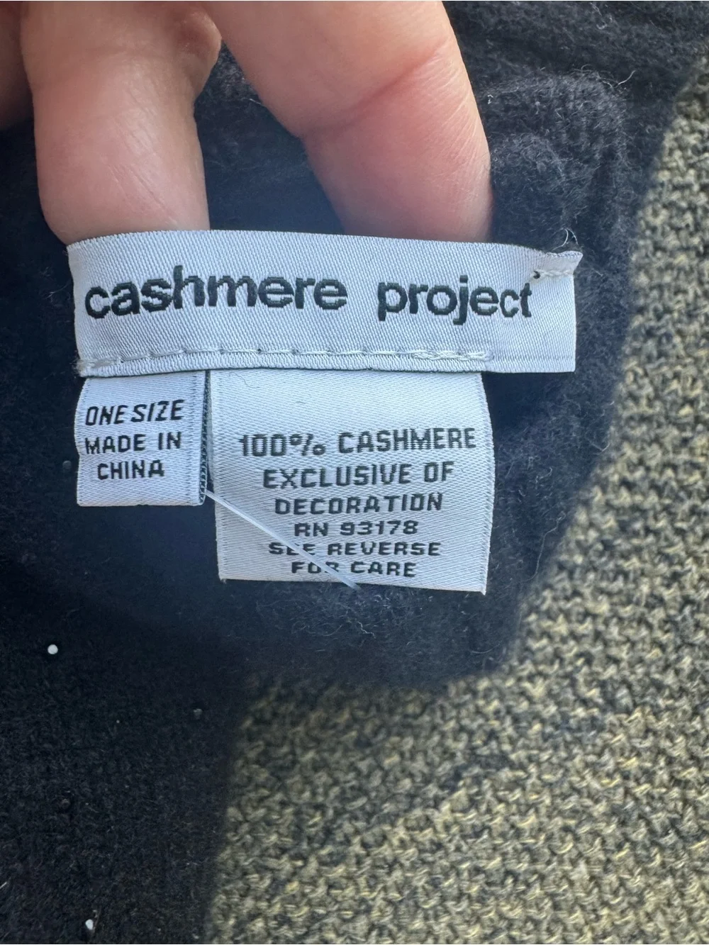 Cashmere Project Black Cashmere Rhinestone fingerless gloves